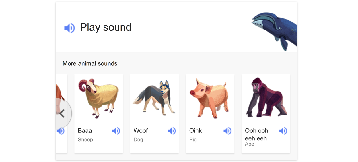 Google can now play animal sounds directly from search