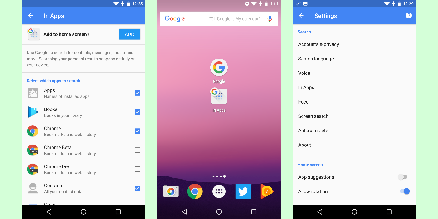 Latest Google beta adds 'In Apps' homescreen shortcut and renames 'Now ...