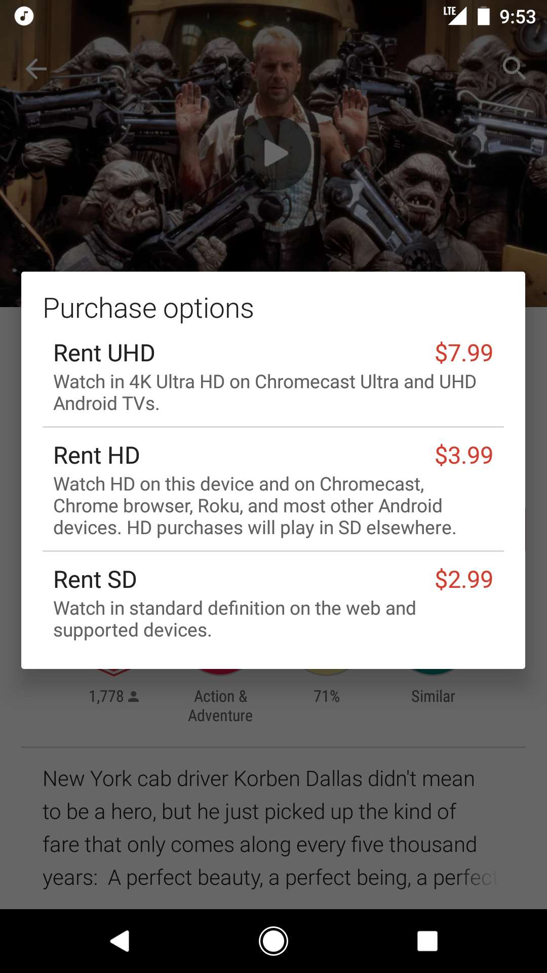 Google Play Store prematurely rolling out 4K UHD movies starting at $24.99