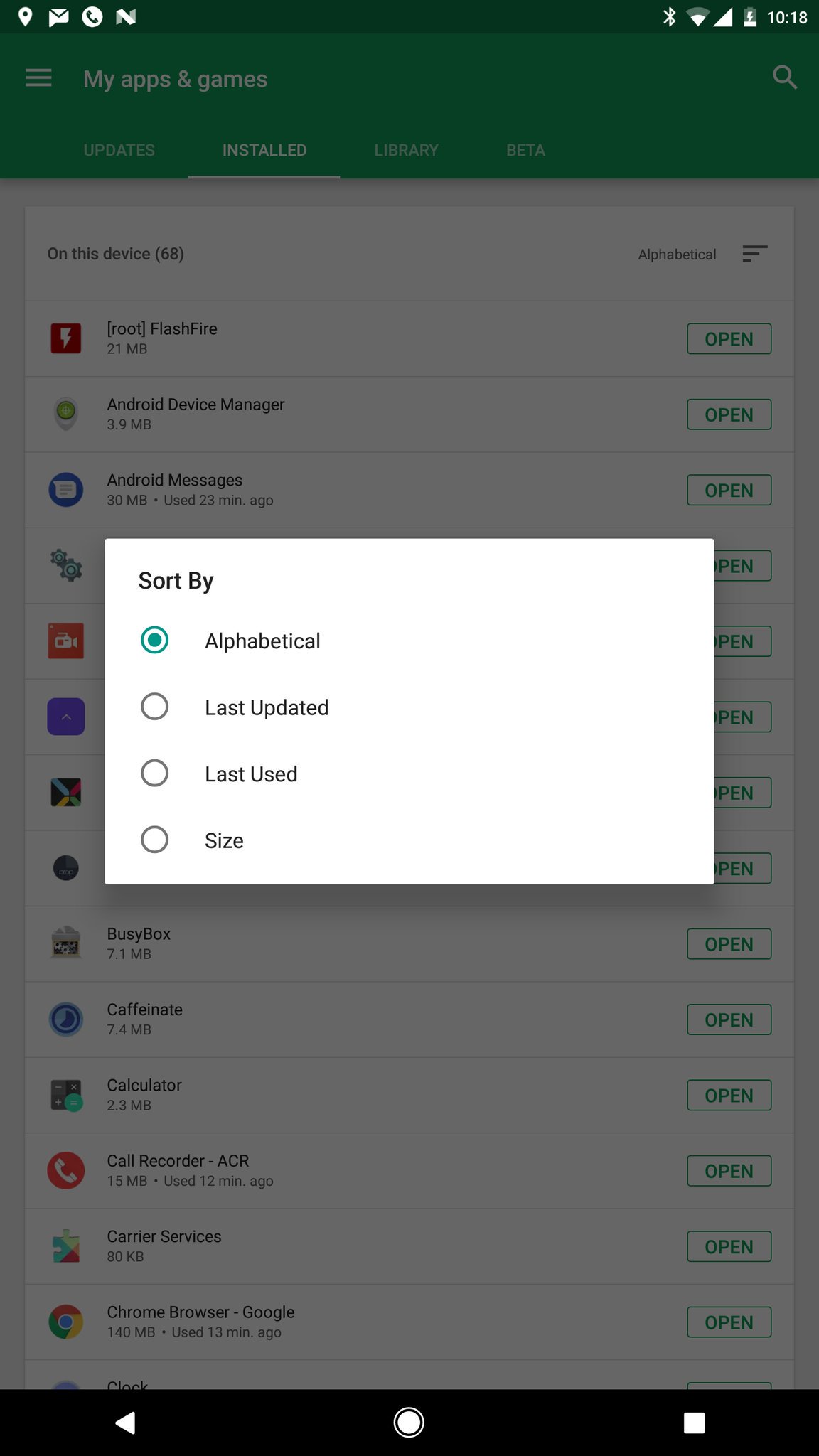 Updated Play Store with a new 'My Apps' section appears to be rolling
