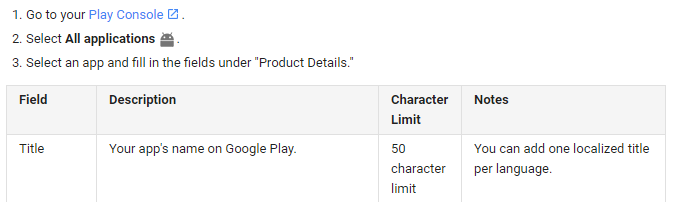 google play title character limit