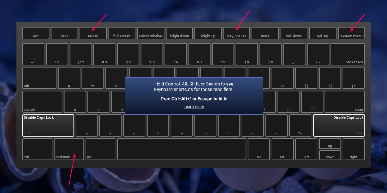 Leak Chrome OS Assistant Keyboard Layout
