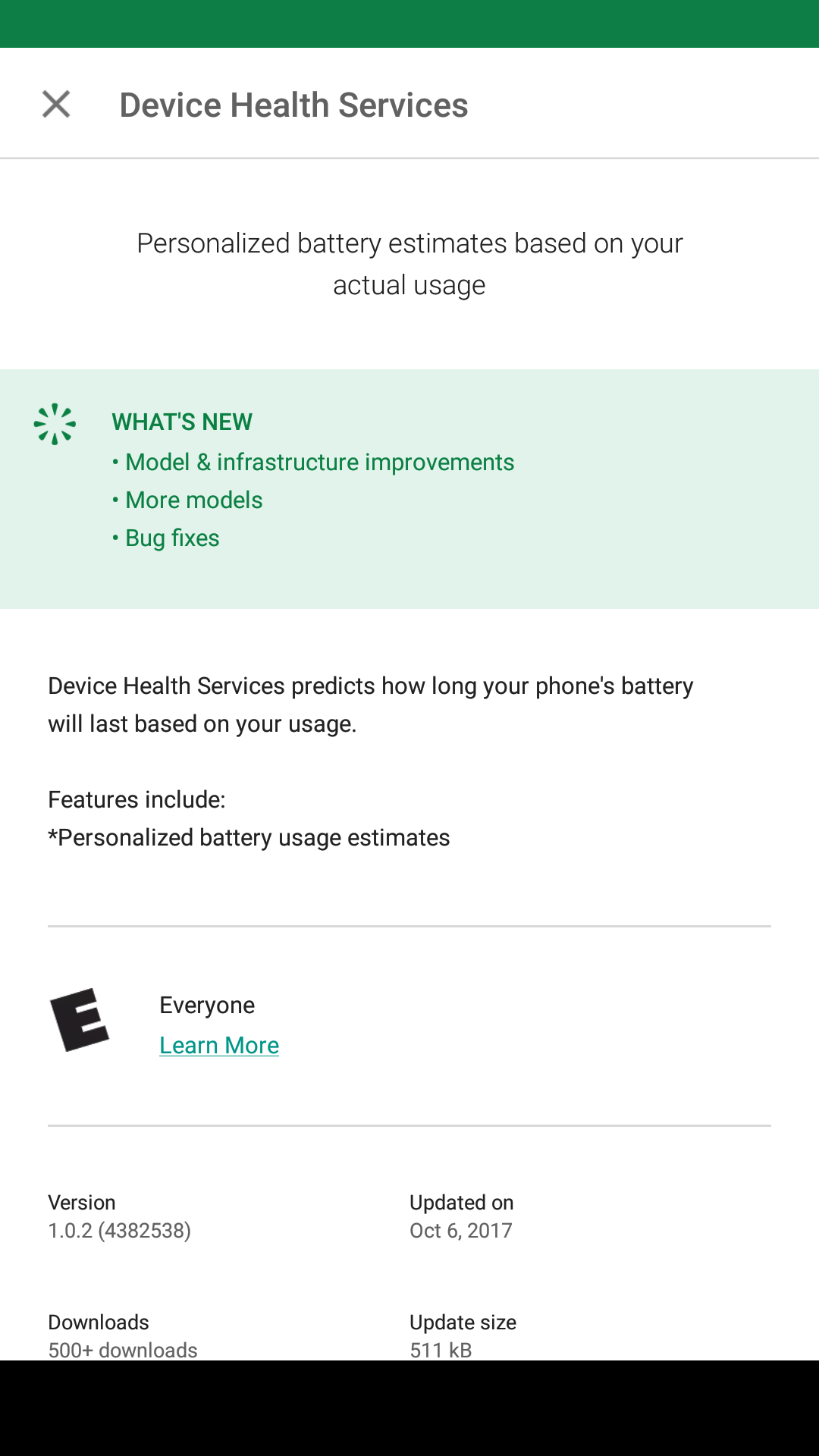 Google Pixel, Nexus battery app is now updated via the Play Store as