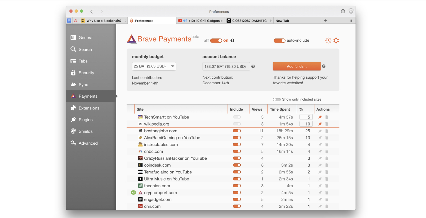 YouTube creators can now earn cryptocurrency from watchers using the Brave  browser