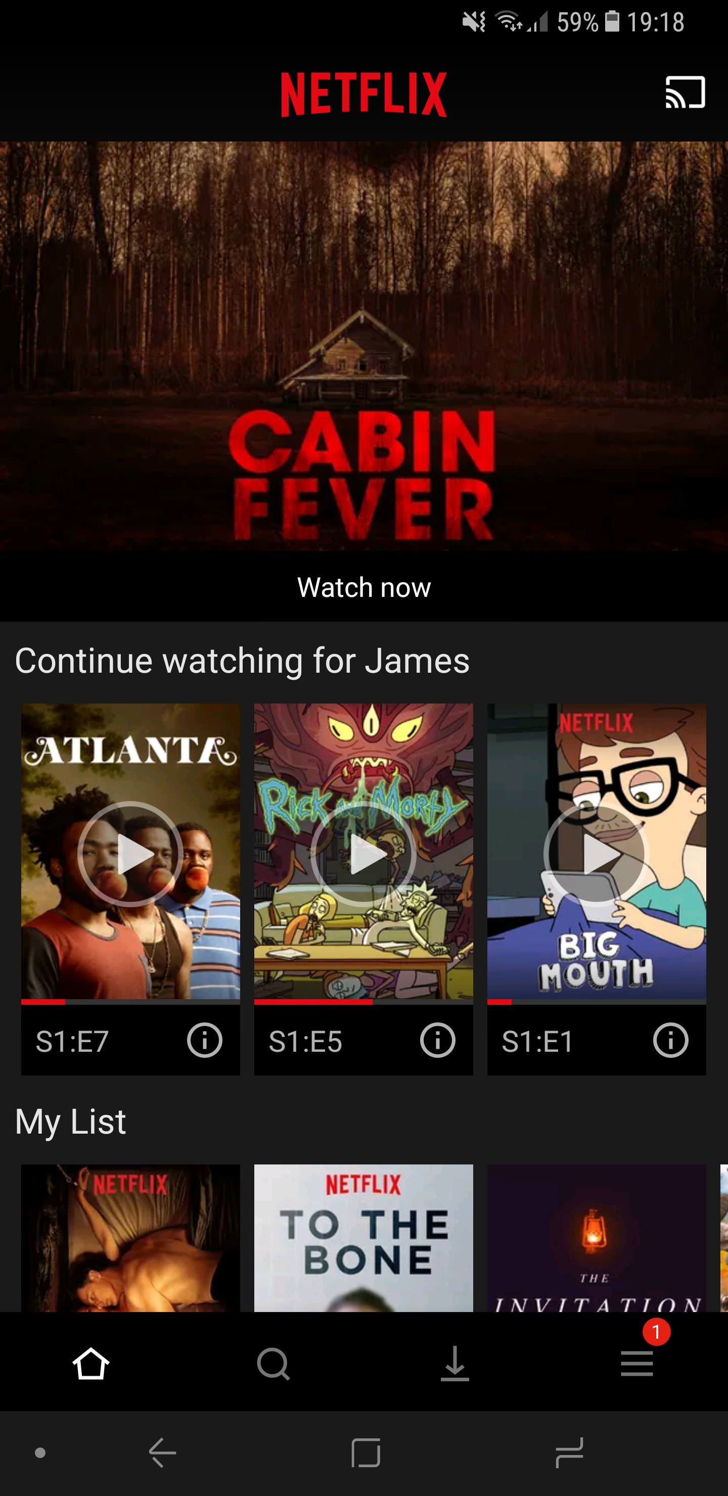 Netflix for Android testing clean bottom bar redesign that merges