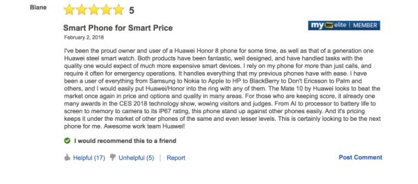 Huawei Solicited 100 Fake Mate 10 Pro Reviews On Best Buy To