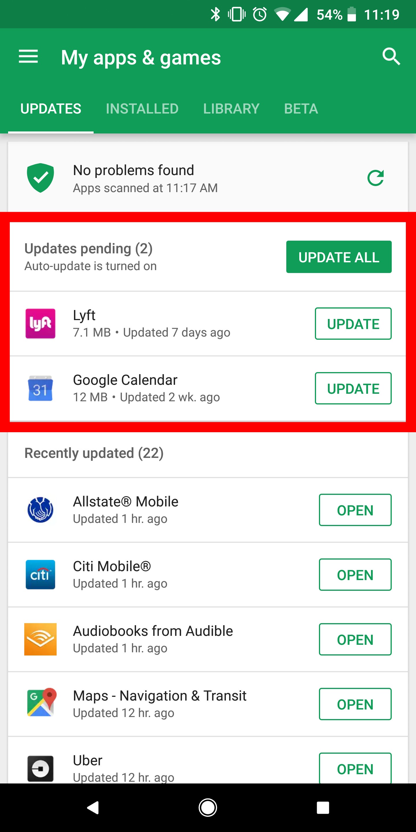 play store saying i have apps installed