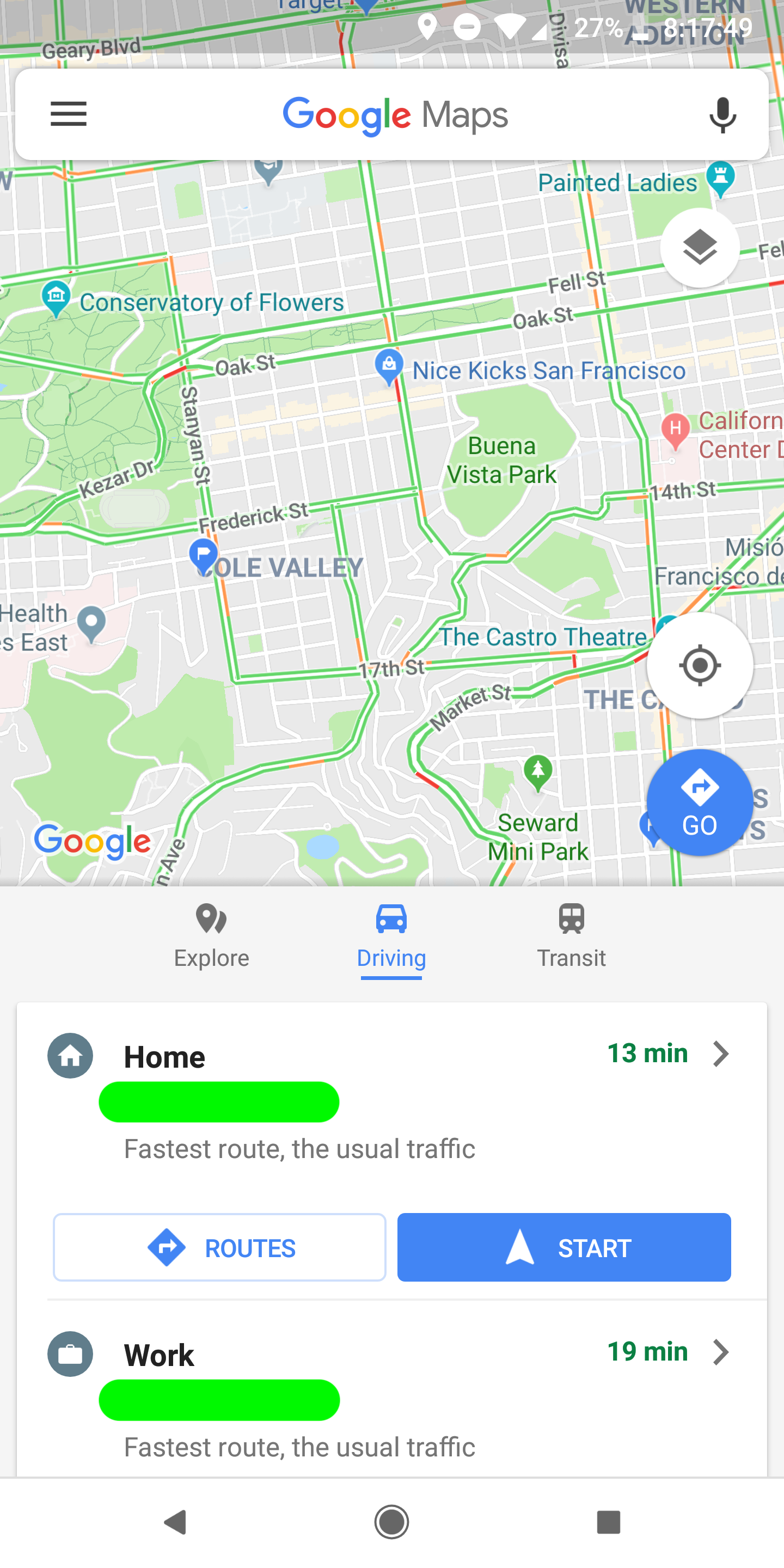 Google Maps for Android testing rounded search bar UI with centered logo