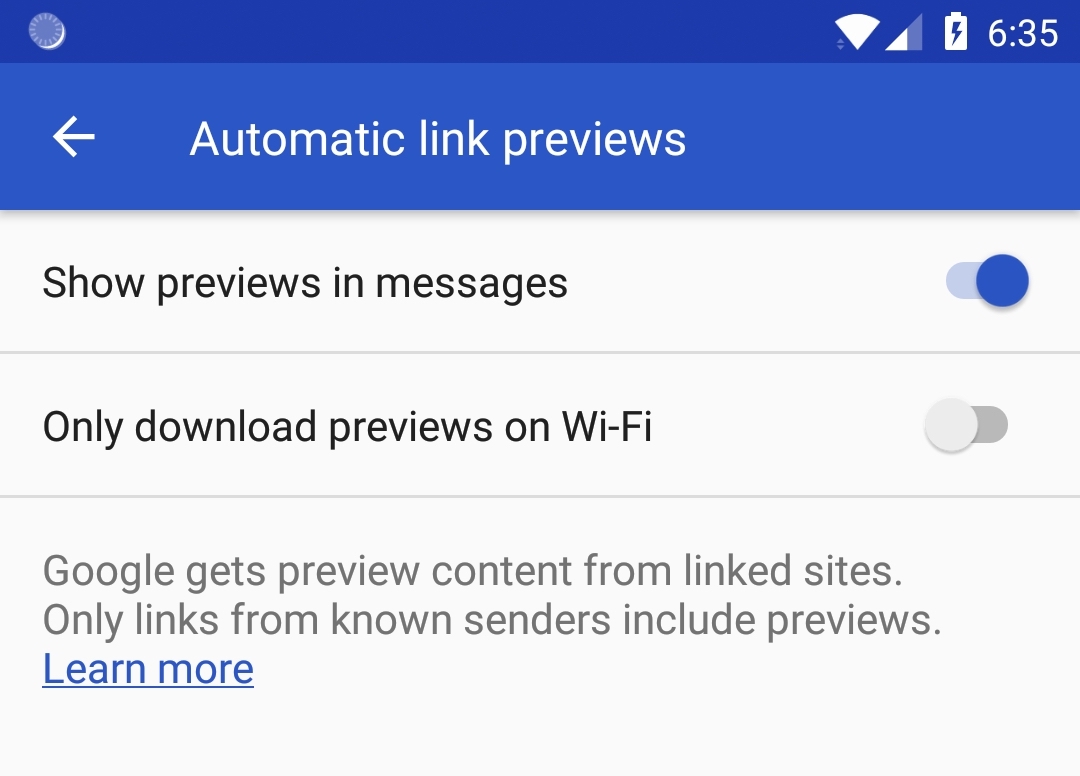 android messages help