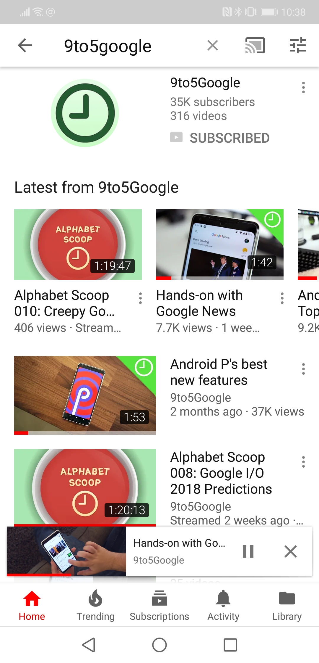 YouTube for Android adopts collapsed video mini-player from iOS app