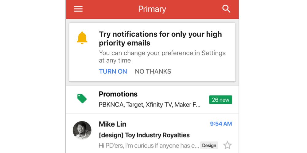high priority notifications