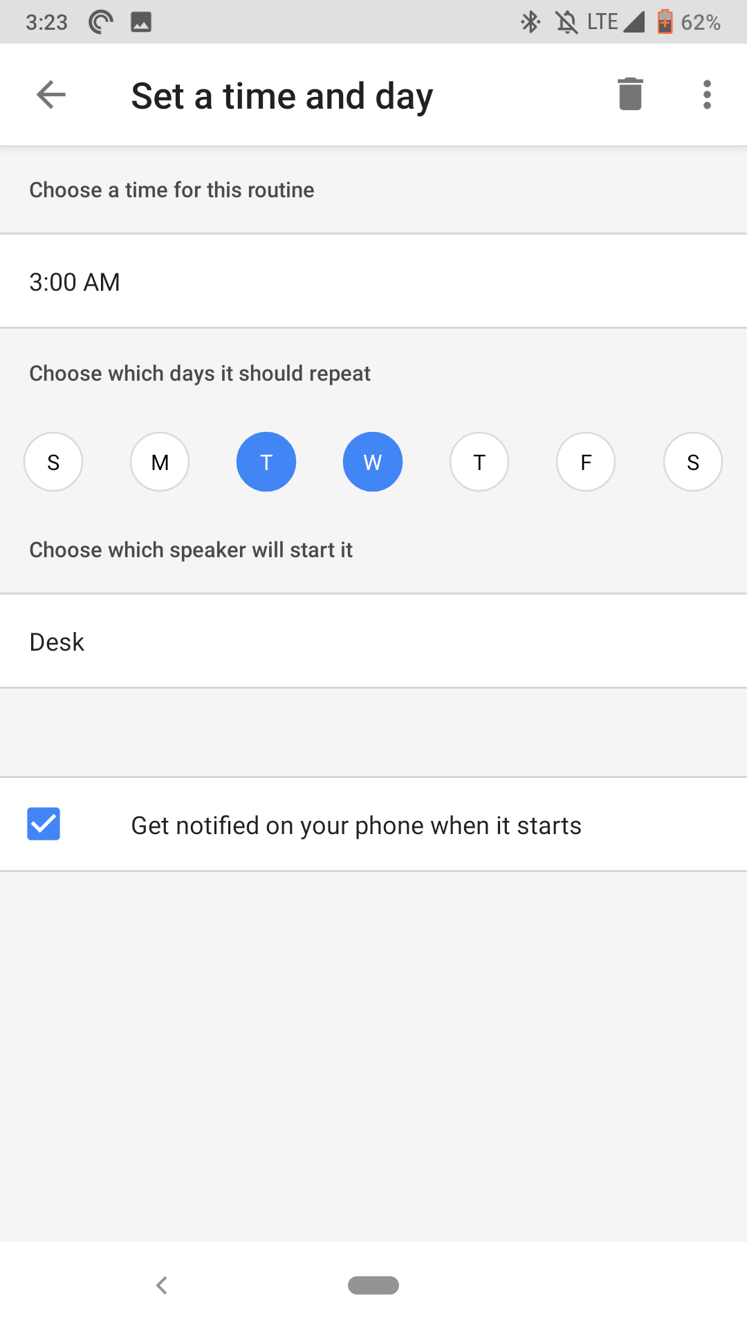 Google Assistant rolling out scheduling Custom Routines by time/day