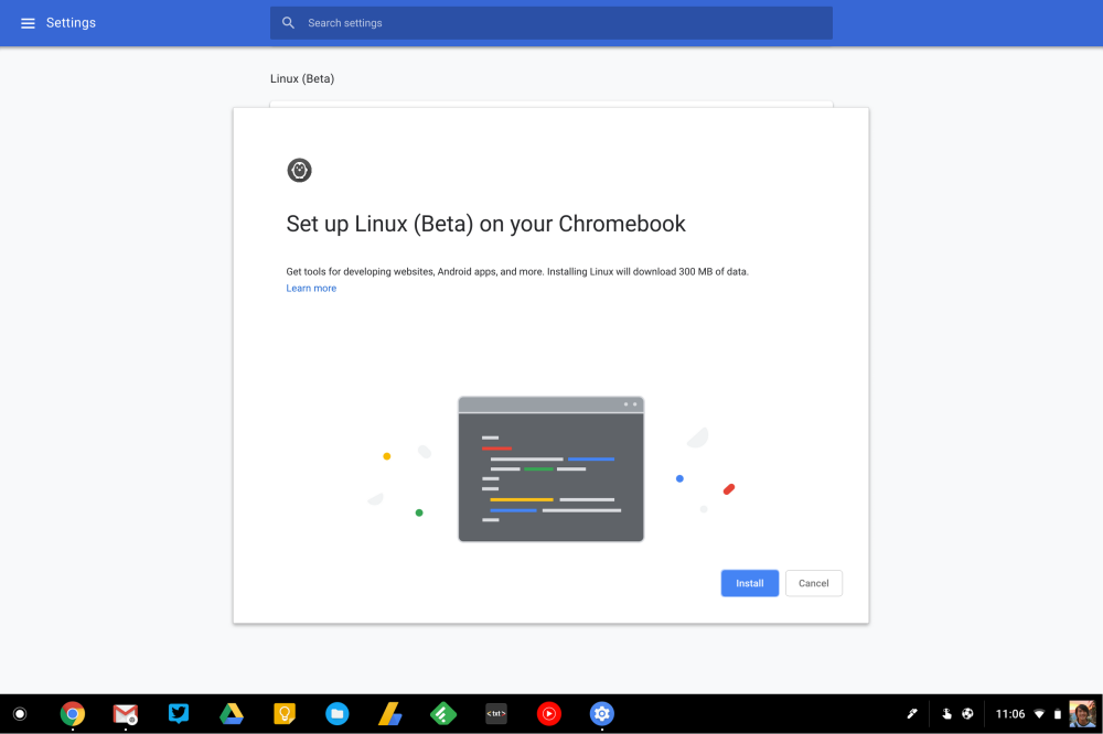 Chrome OS 69 Linux apps