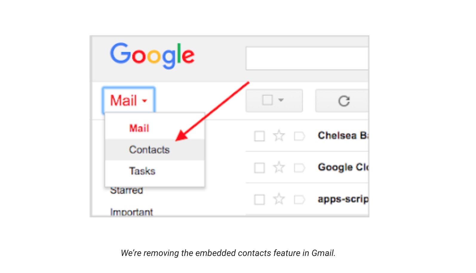 Google removing Contacts shortcut and old interface from legacy Gmail