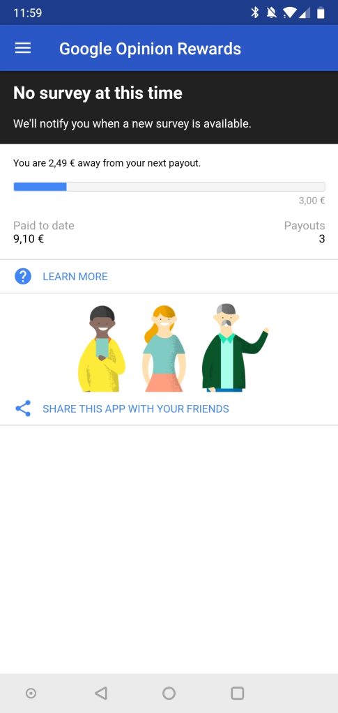 Google Opinion Rewards testing Material Theme, now includes total ...