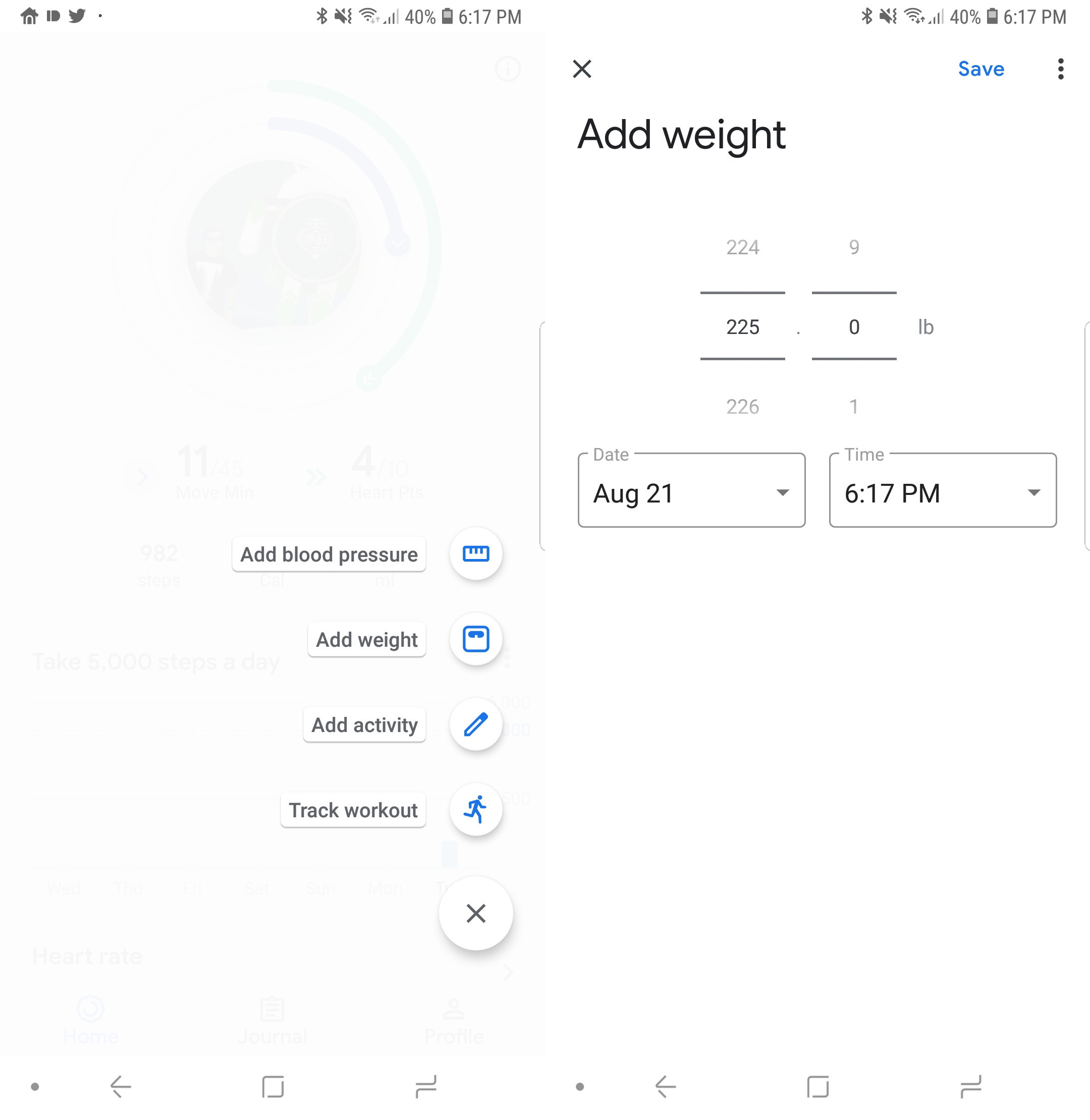 How to track your weight, workouts, and blood pressure with Google Fit