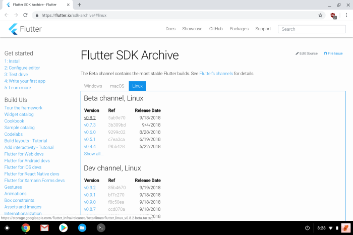 Download Flutter for Linux on Chrome OS