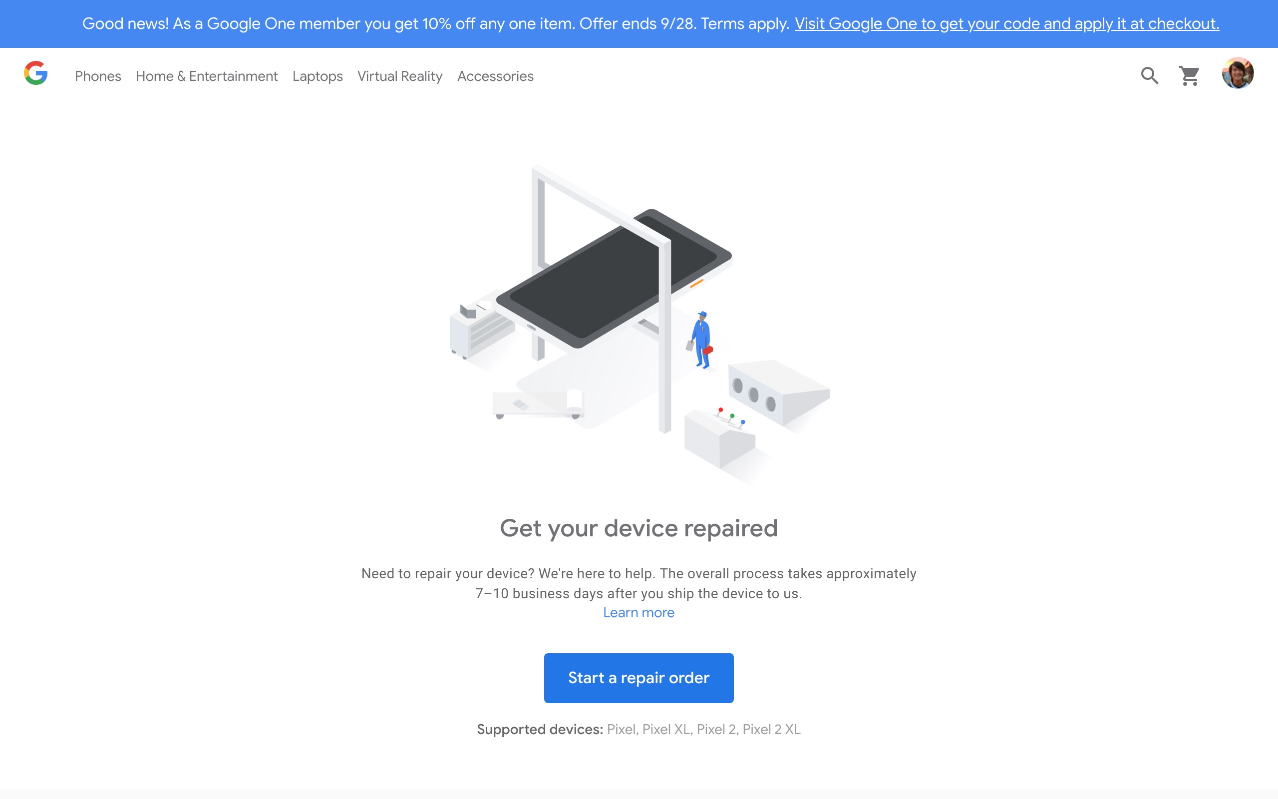 Google Store launches Repair Center for Pixel and Pixel 2