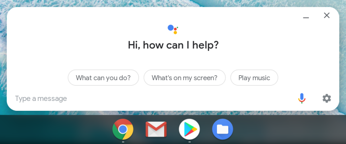 Android Pie for Chrome OS Assistant UI