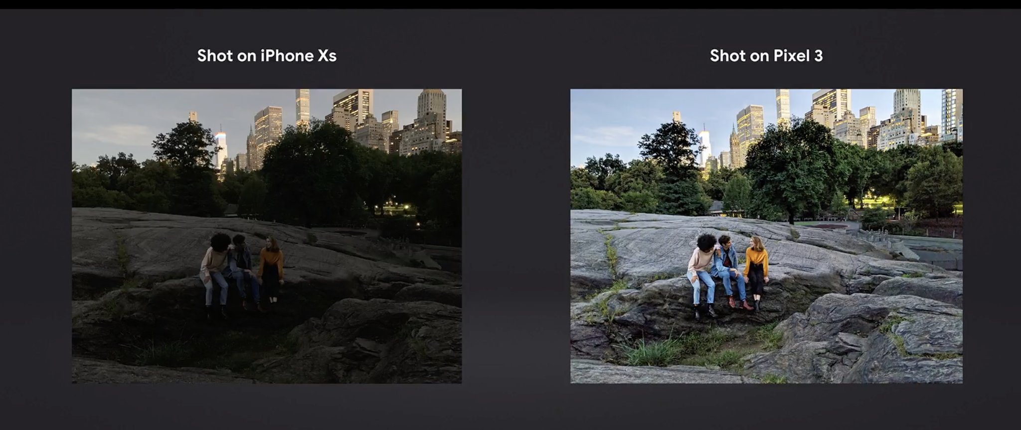 Pixel 3 vs iPhone XS Night Sight