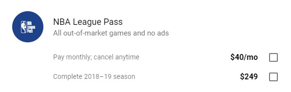 buy nba league pass youtube tv