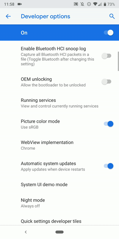 android night mode battery saver