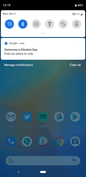 Google voting location notification