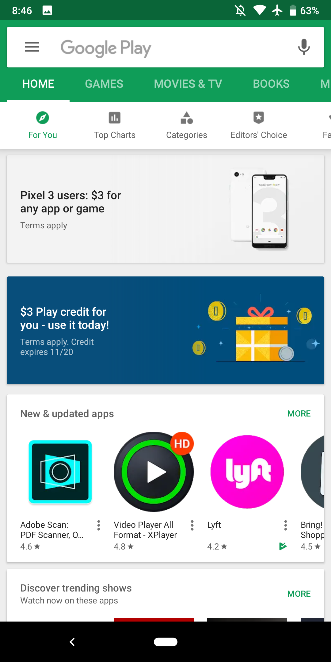 google play store credit card to download free apps