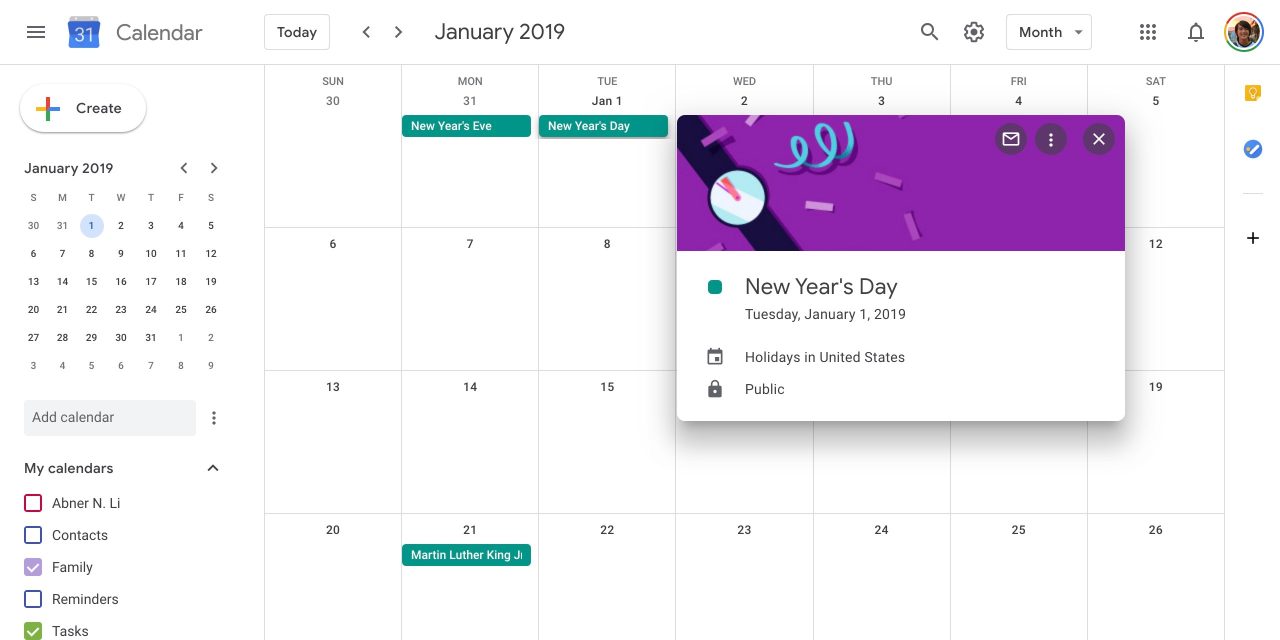Google Calendar Material Theme tweaks
