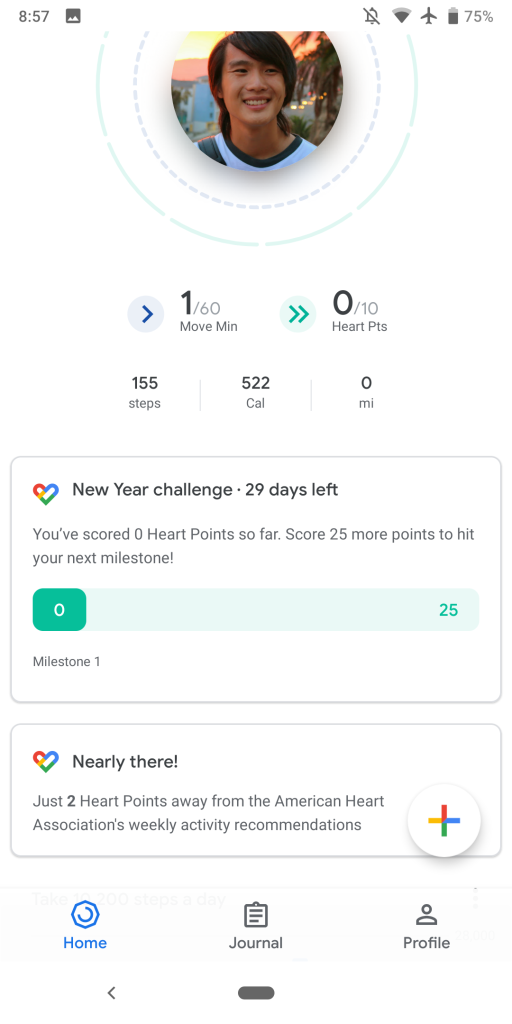 Google Fit monthly challenges