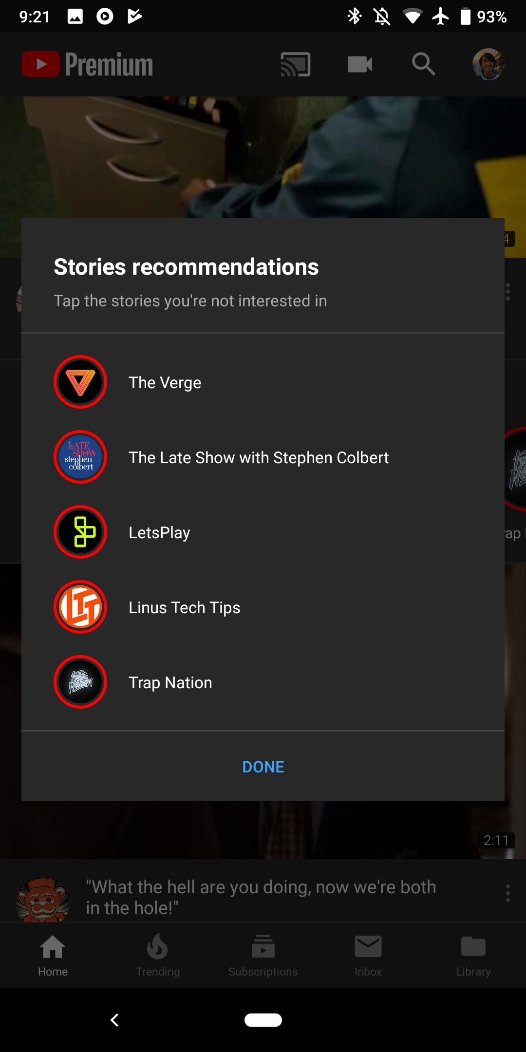 YouTube Stories appearing for non-subscribers in YouTube for Android's