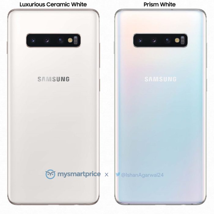 Samsung Galaxy S10+ Prism White vs Luxurious Ceramic White