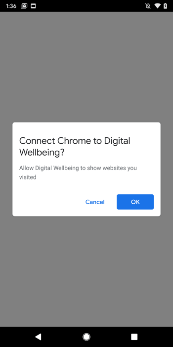 Android Q Chrome Digital Wellbeing Dialog
