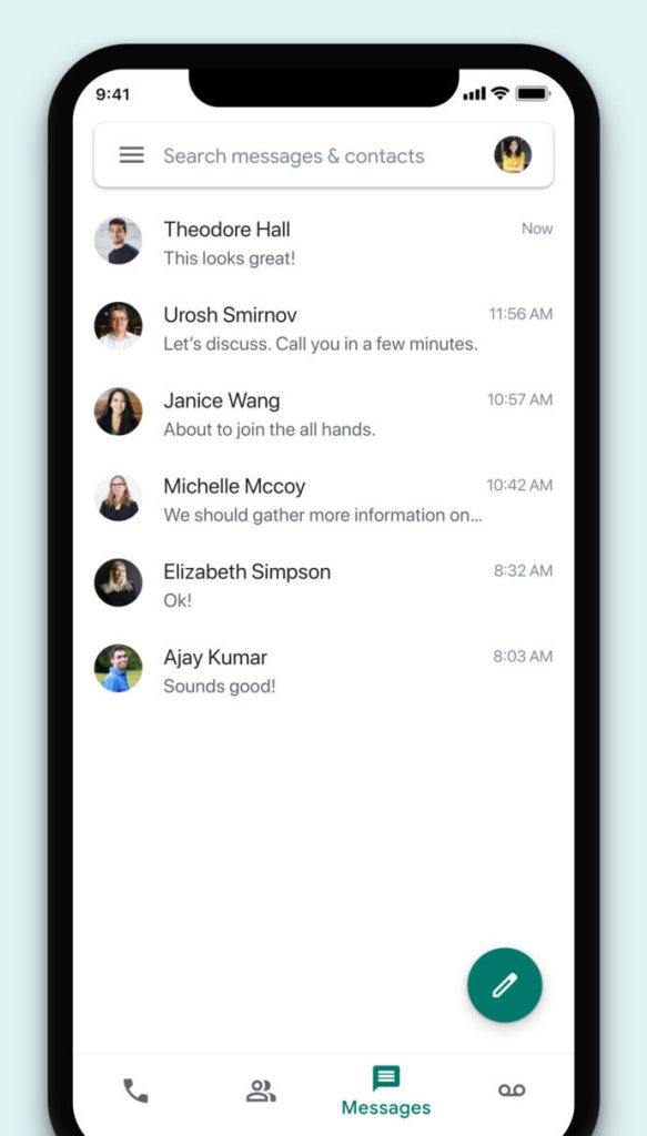 Google Voice iOS Material Theme