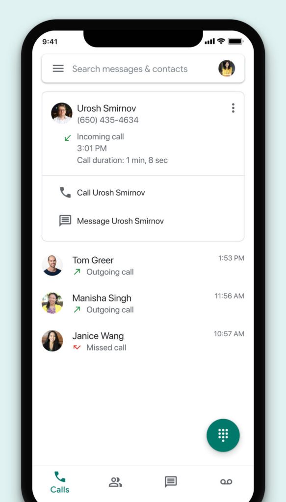 Google Voice iOS Material Theme