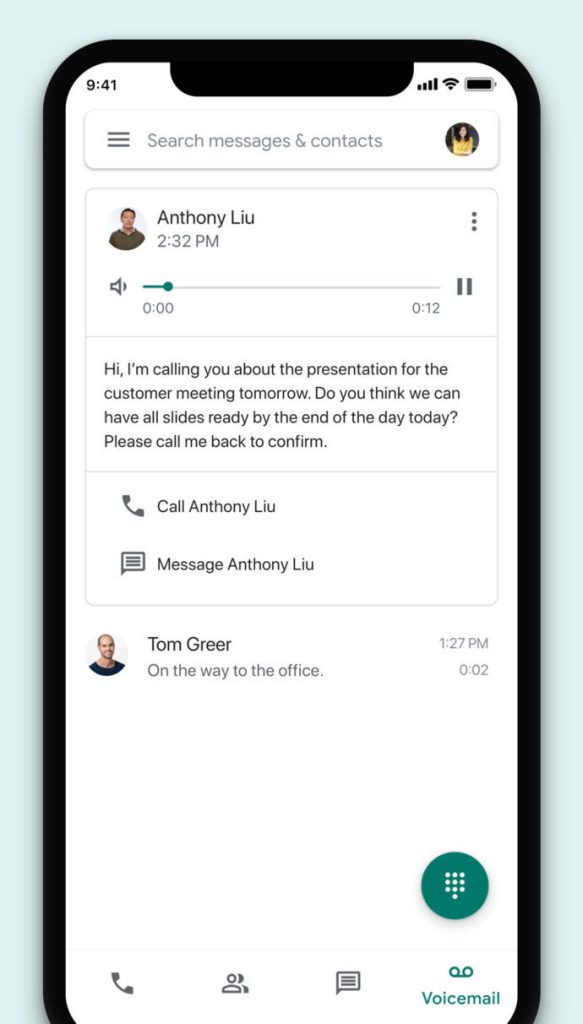 Google Voice iOS Material Theme