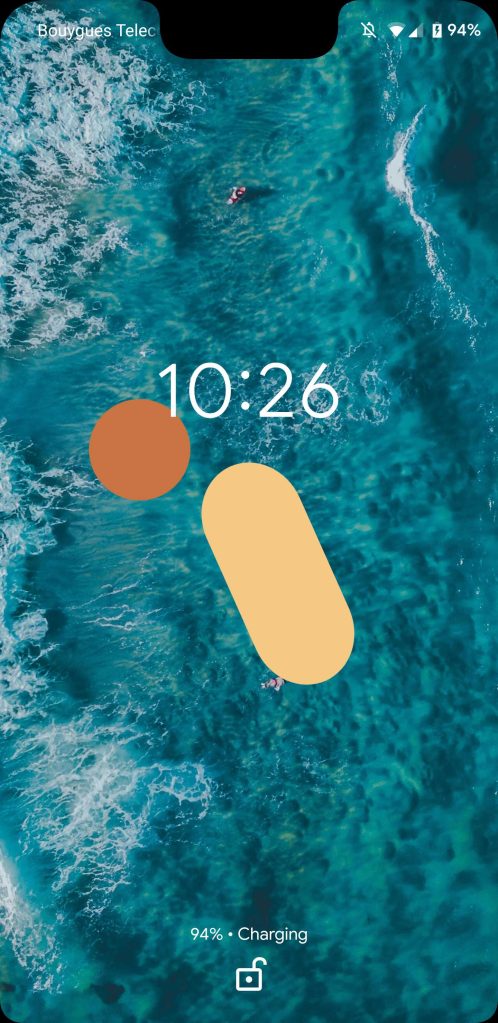 Horloge Personnalisée Android Q Beta 1