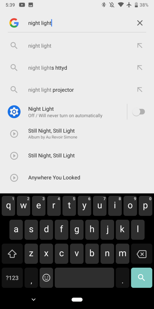 Android Slices settings Pixel