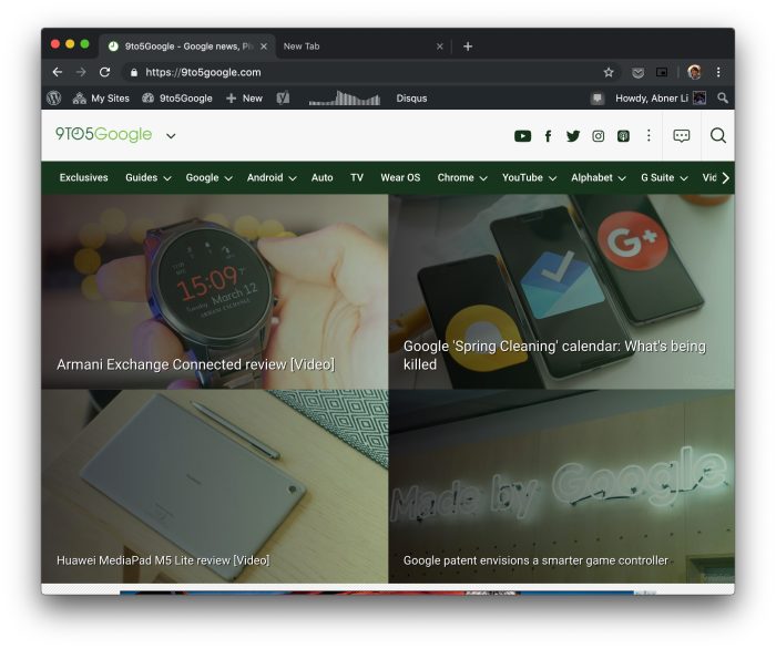 Chrome 73 dark mode