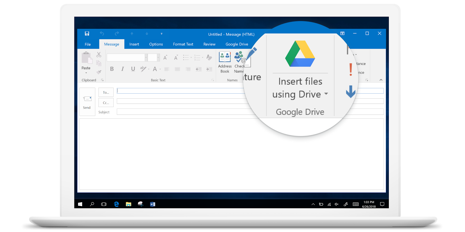 google one drive microsoft office plugin