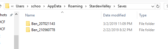 stardew valley save files