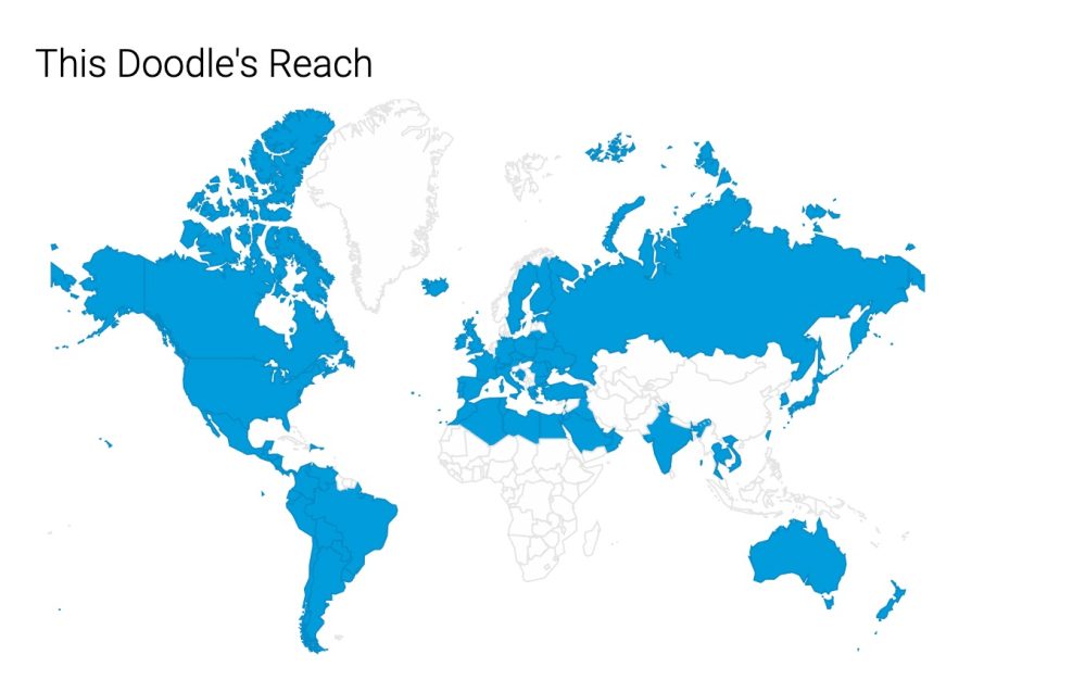 Google Doodle World Wide Web map