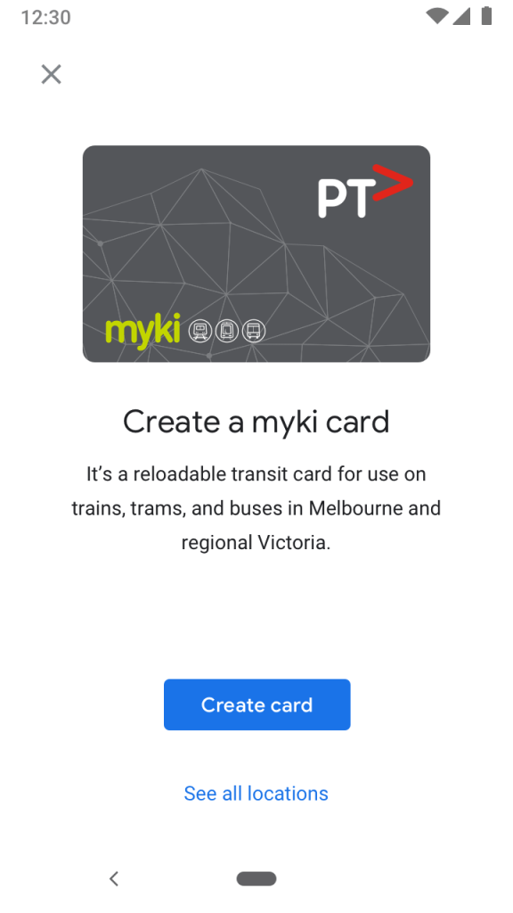 Google Pay transit Australia