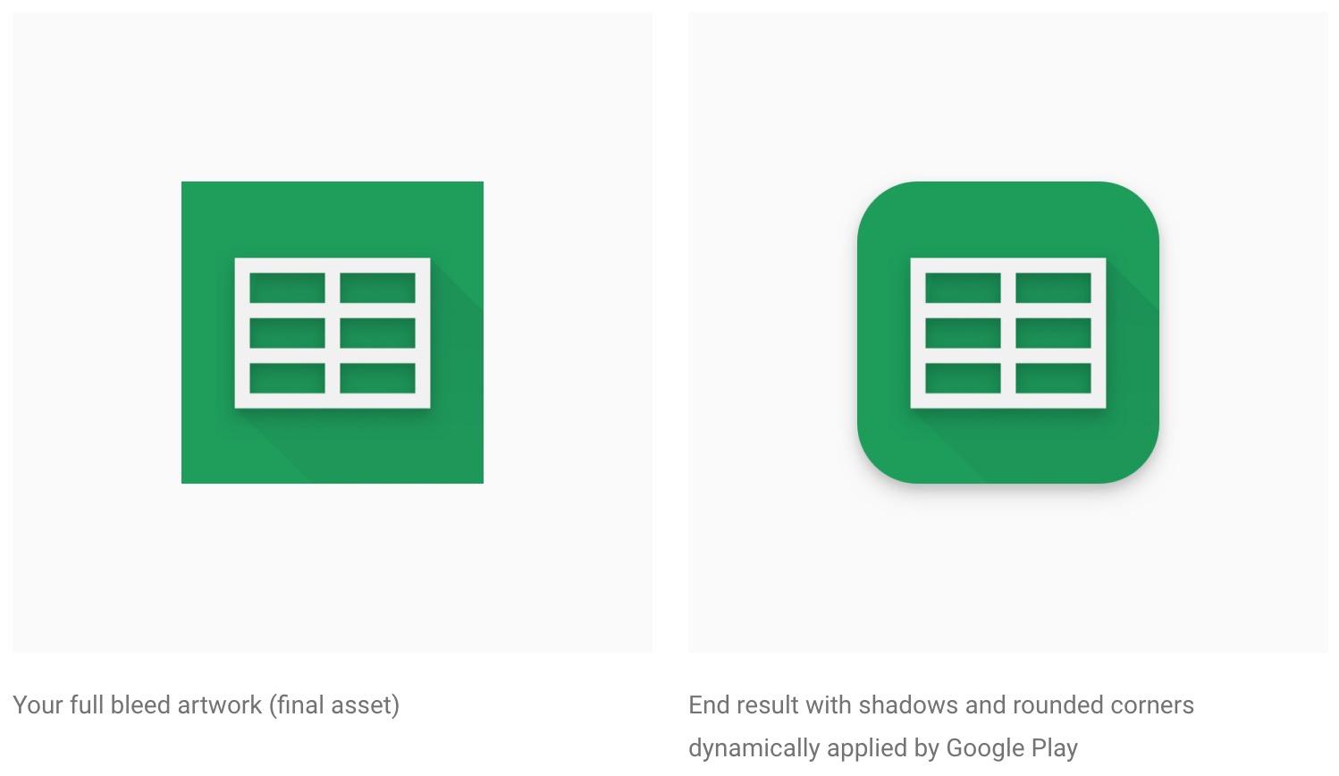 Google Play Store squircle icons