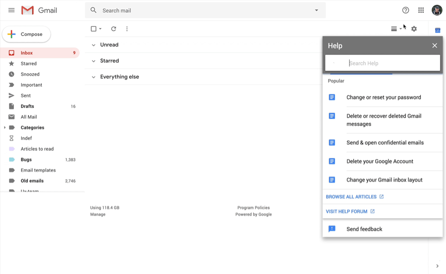 GOOGLE SUPPORT FORUM GMAIL visual data 2