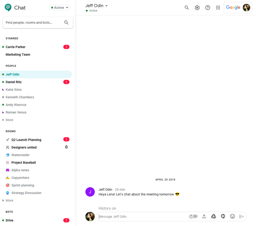 Hangouts Chat organization revamp