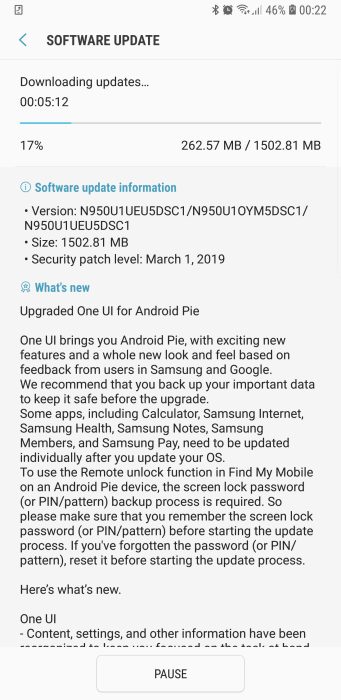 Note 8 US Unlocked Android Pie