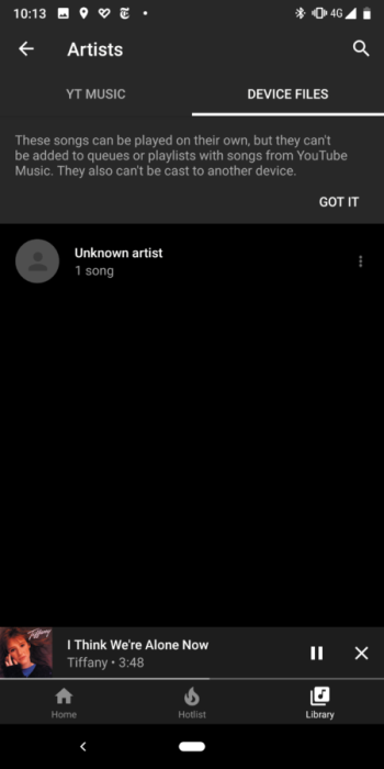 YouTube Music device files