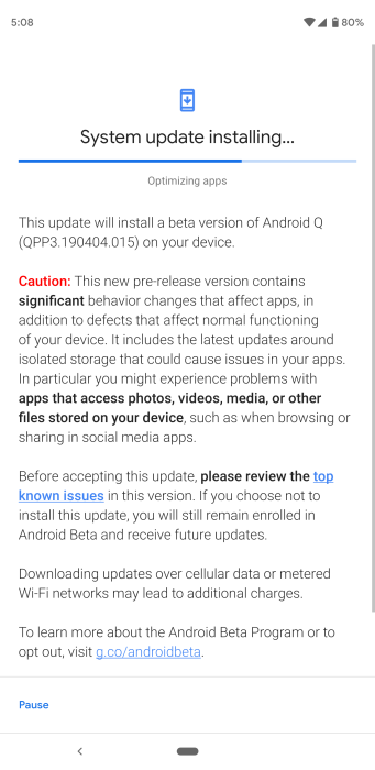 Android Q beta 3 issues