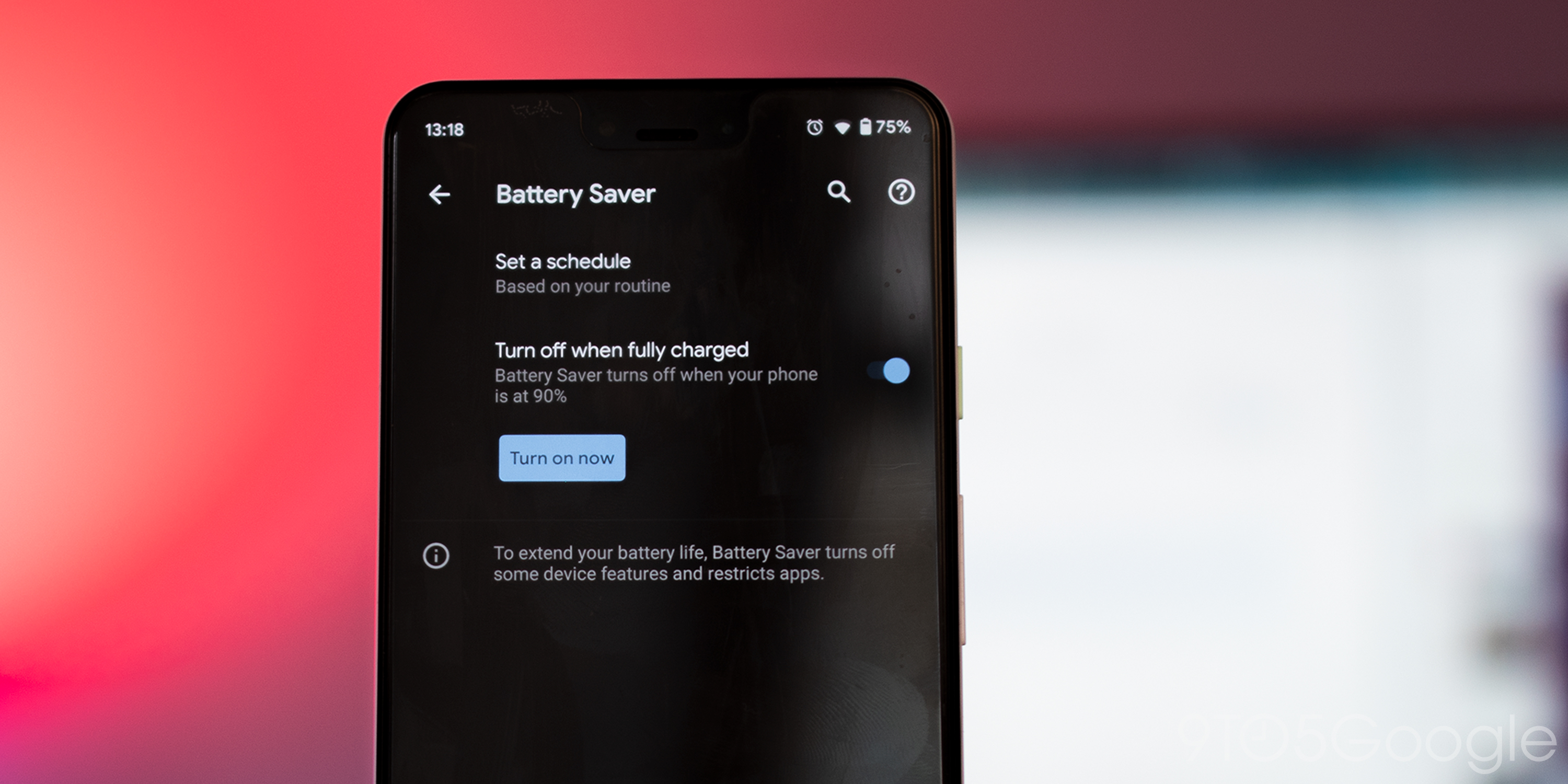 how to turn battery saver off
